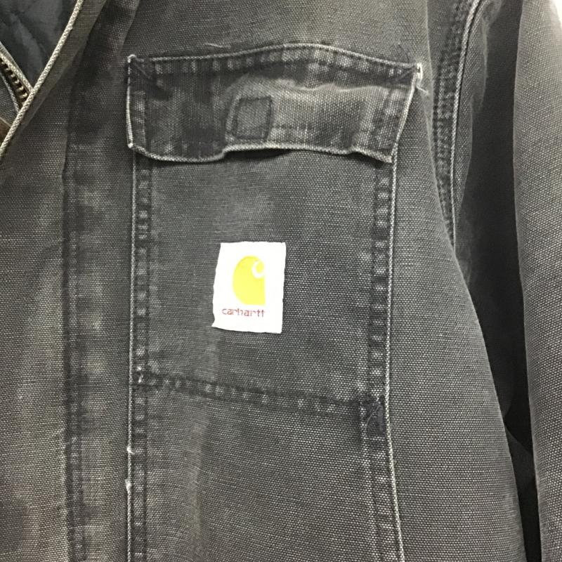 カーハート Carhartt ジャケット、上着 ジャンパー、ブルゾン ジップアップジャケット デニムジャケット アウター 44 ロゴ、文字 ダークグレー / ダークグレー / メンズ USED 古着 中古 10160339