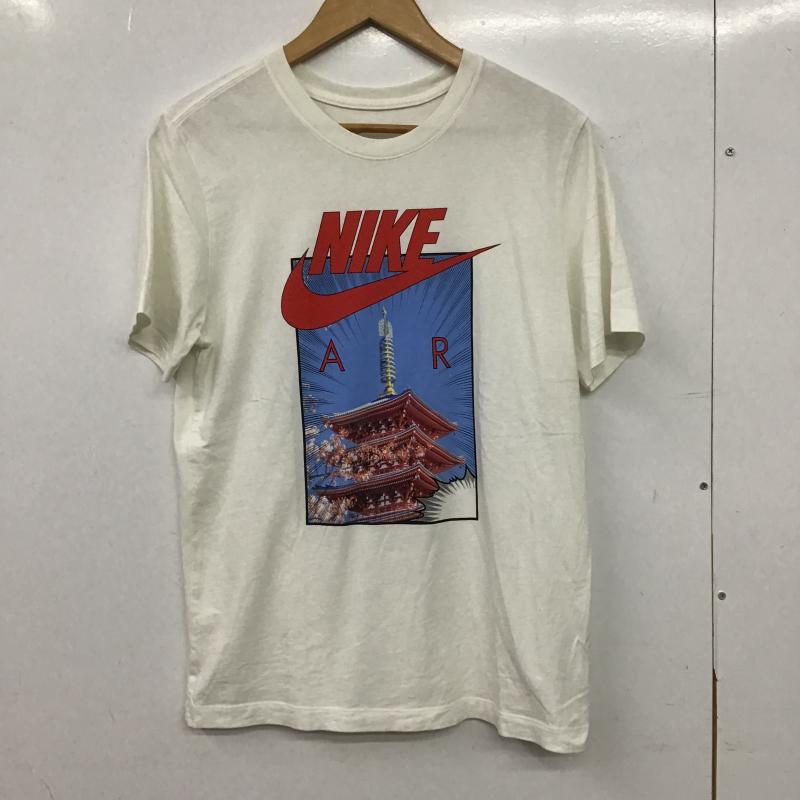ナイキ NIKE Tシャツ 半袖 半袖カットソー プリントTシャツ クルーネックカットソー L プリント 白 / ホワイト / white メンズ USED 古着 中古 10160340