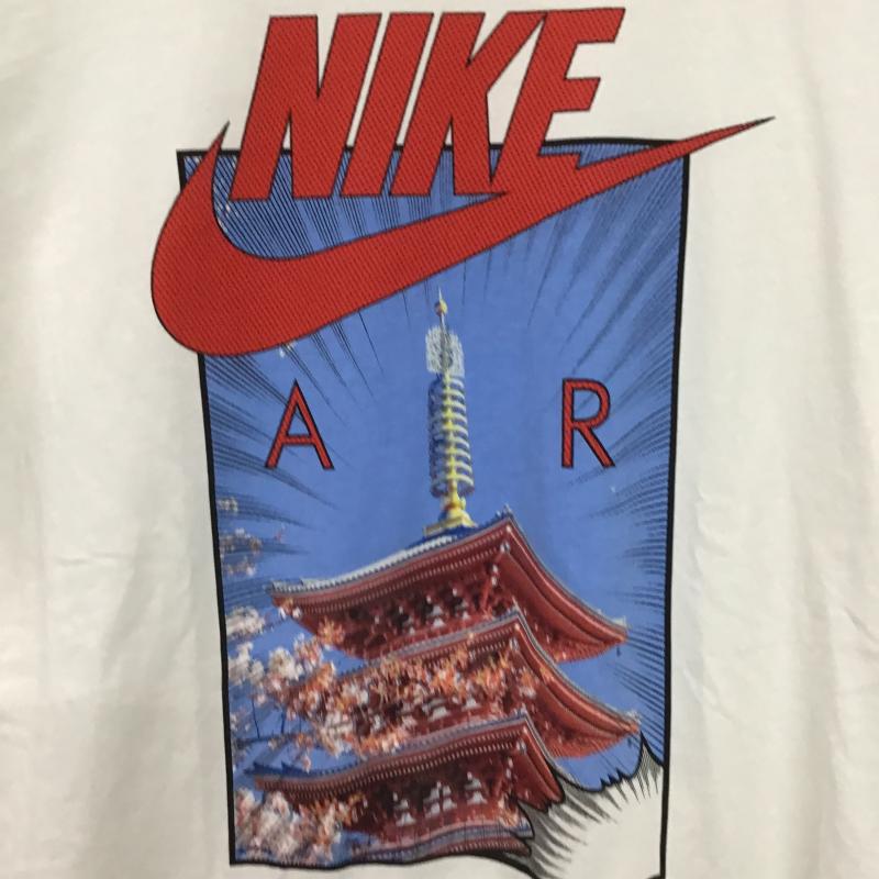 ナイキ NIKE Tシャツ 半袖 半袖カットソー プリントTシャツ クルーネックカットソー L プリント 白 / ホワイト / white メンズ USED 古着 中古 10160340