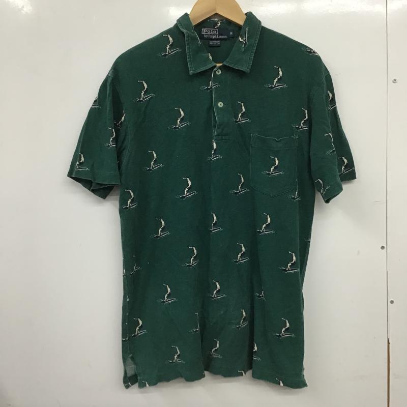 ポロバイラルフローレン Polo by RALPH LAUREN ポロシャツ 半袖 半袖ポロシャツ カラーシャツ 半袖カットソー M プリント 緑 / グリーン / green メンズ USED 古着 中古 10160345