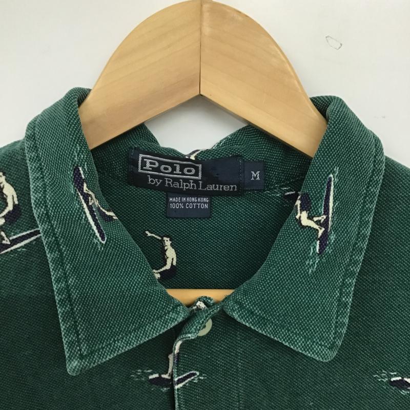 ポロバイラルフローレン Polo by RALPH LAUREN ポロシャツ 半袖 半袖ポロシャツ カラーシャツ 半袖カットソー M プリント 緑 / グリーン / green メンズ USED 古着 中古 10160345