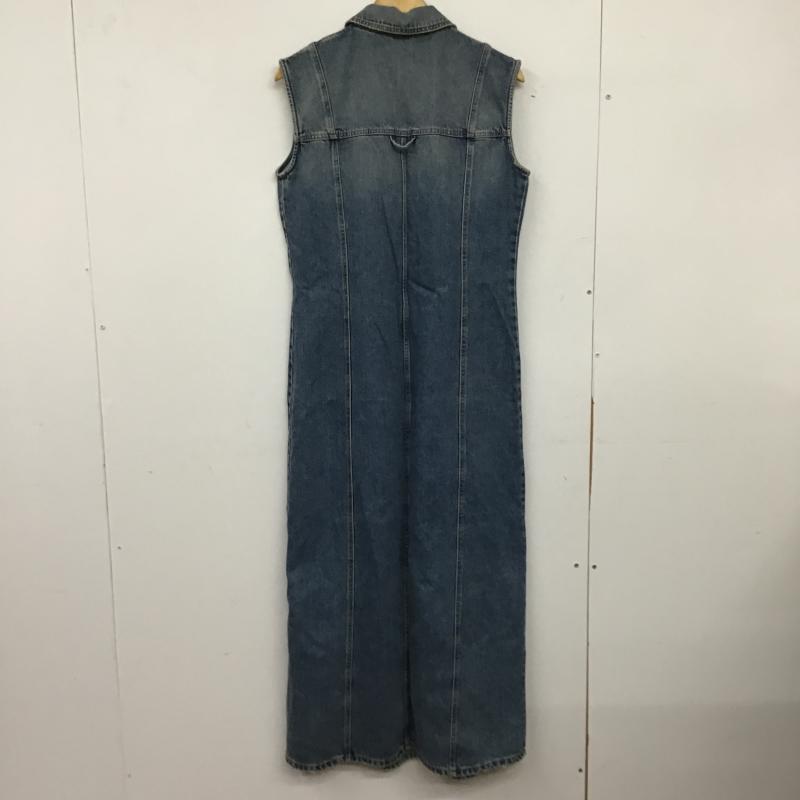 ザラ ZARA ワンピース ロングスカート デニム ロングワンピース L 無地 水色 / ライトブルー / レディース USED 古着 中古 10160346