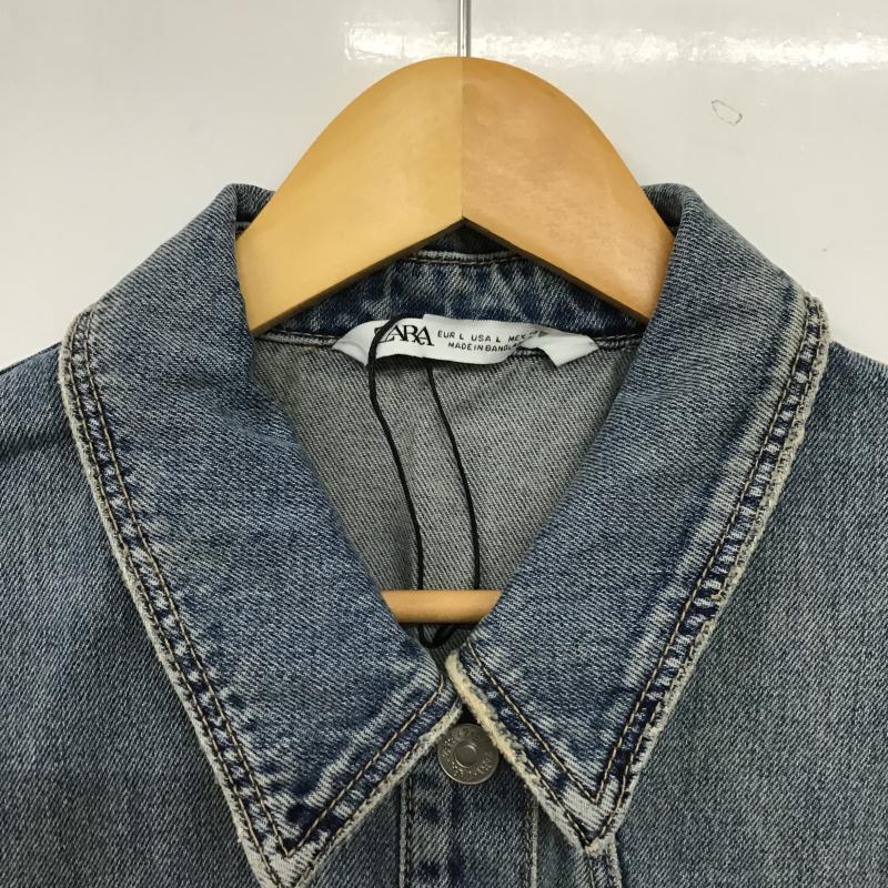 ザラ ZARA ワンピース ロングスカート デニム ロングワンピース L 無地 水色 / ライトブルー / レディース USED 古着 中古 10160346