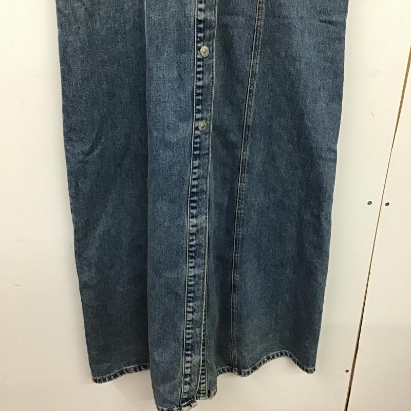 ザラ ZARA ワンピース ロングスカート デニム ロングワンピース L 無地 水色 / ライトブルー / レディース USED 古着 中古 10160346