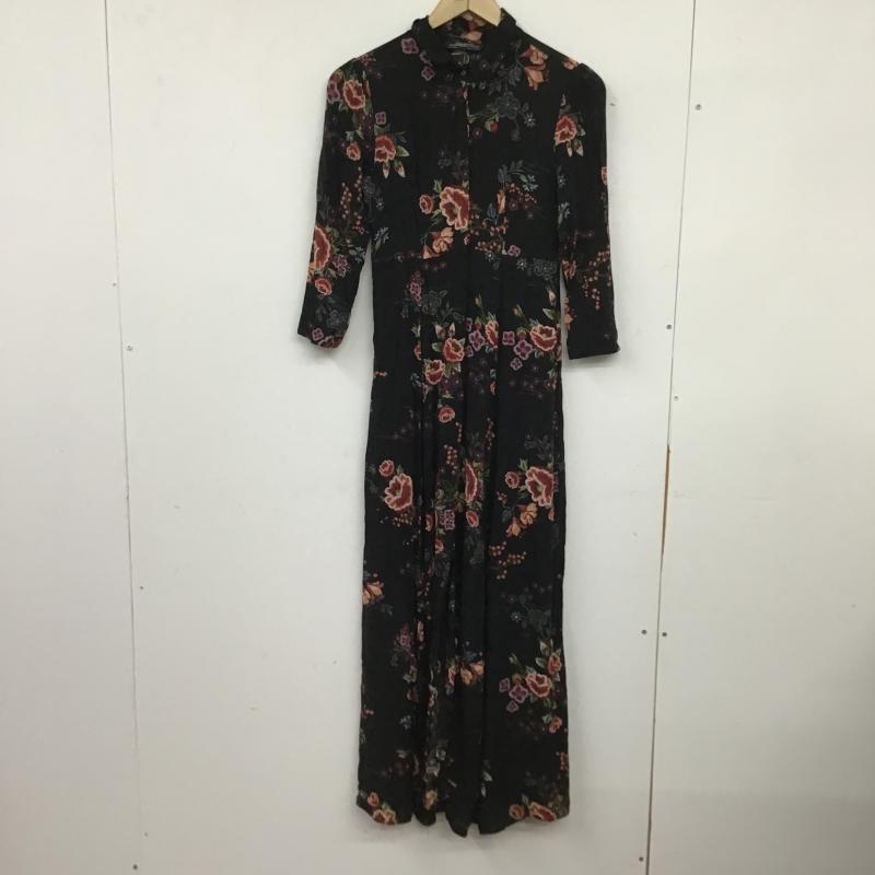 ザラウーマン ZARA WOMAN ワンピース ロングスカート XS 総柄 黒 / ブラック / black レディース USED 古着 中古 10160347