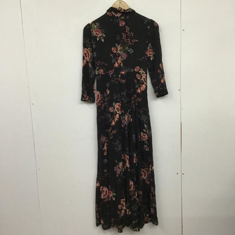 ザラウーマン ZARA WOMAN ワンピース ロングスカート XS 総柄 黒 / ブラック / black レディース USED 古着 中古 10160347