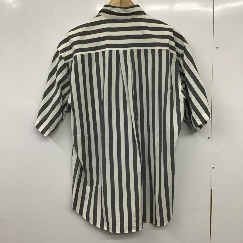 古着 USED シャツ、ブラウス 半袖 半袖シャツ ストライプシャツ 古着 L ストライプ 灰 / グレー / gray X オフホワイト / オフホワイト / メンズ USED 古着 中古 10160348