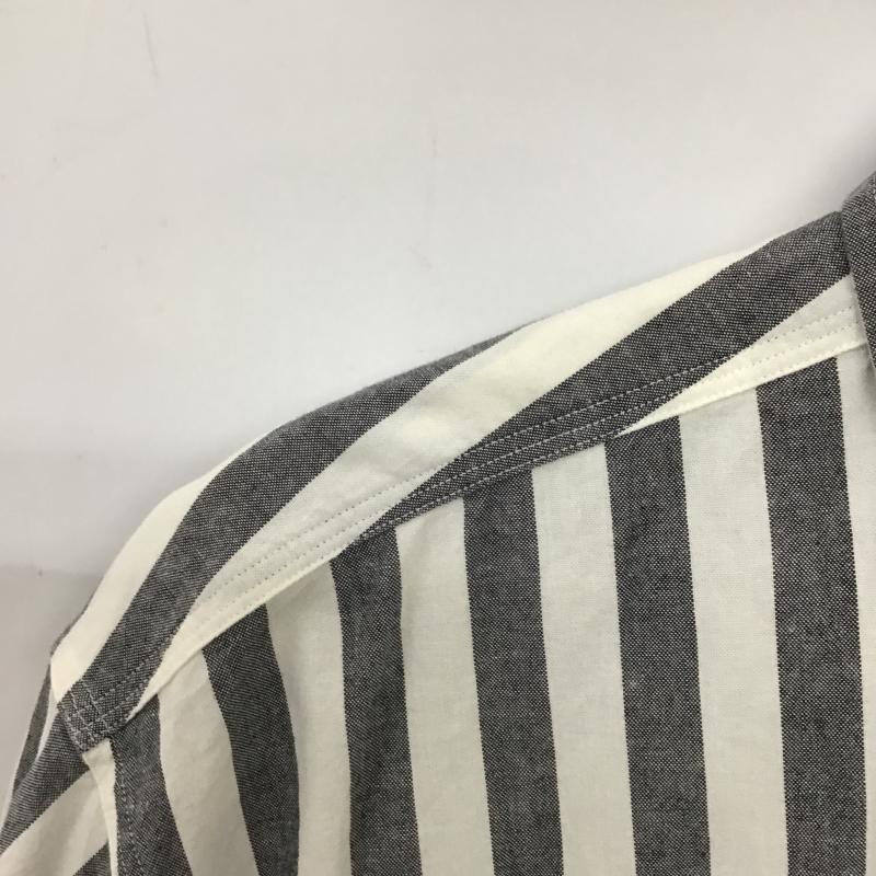古着 USED シャツ、ブラウス 半袖 半袖シャツ ストライプシャツ 古着 L ストライプ 灰 / グレー / gray X オフホワイト / オフホワイト / メンズ USED 古着 中古 10160348