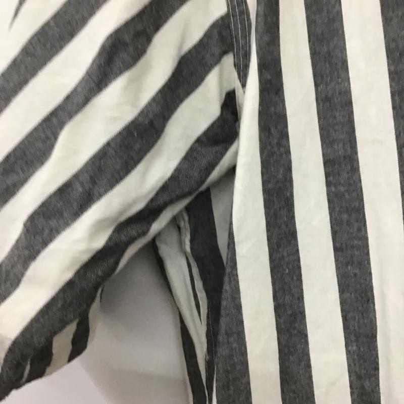 古着 USED シャツ、ブラウス 半袖 半袖シャツ ストライプシャツ 古着 L ストライプ 灰 / グレー / gray X オフホワイト / オフホワイト / メンズ USED 古着 中古 10160348