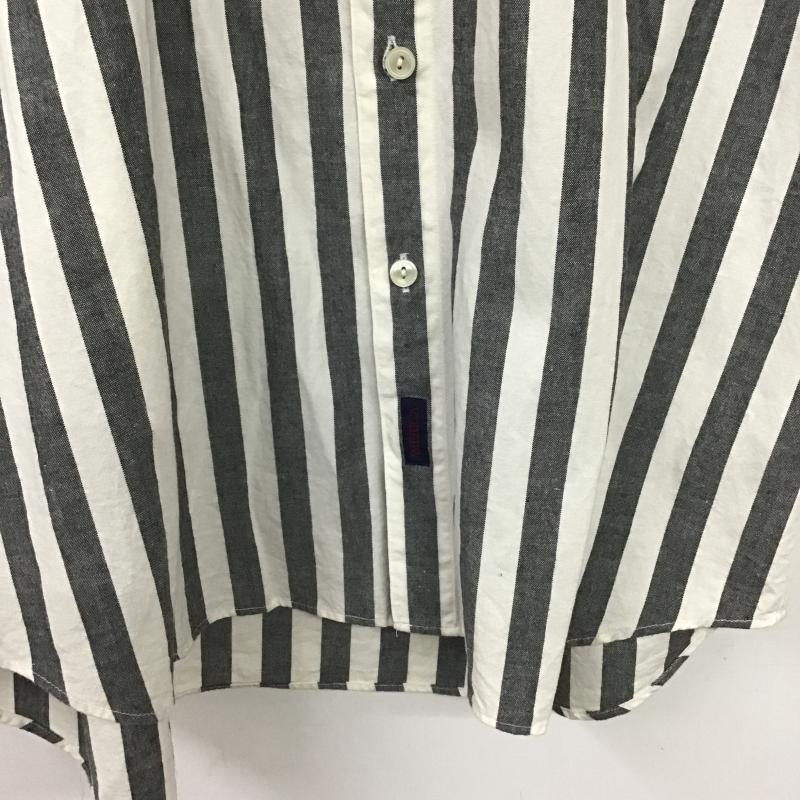 古着 USED シャツ、ブラウス 半袖 半袖シャツ ストライプシャツ 古着 L ストライプ 灰 / グレー / gray X オフホワイト / オフホワイト / メンズ USED 古着 中古 10160348