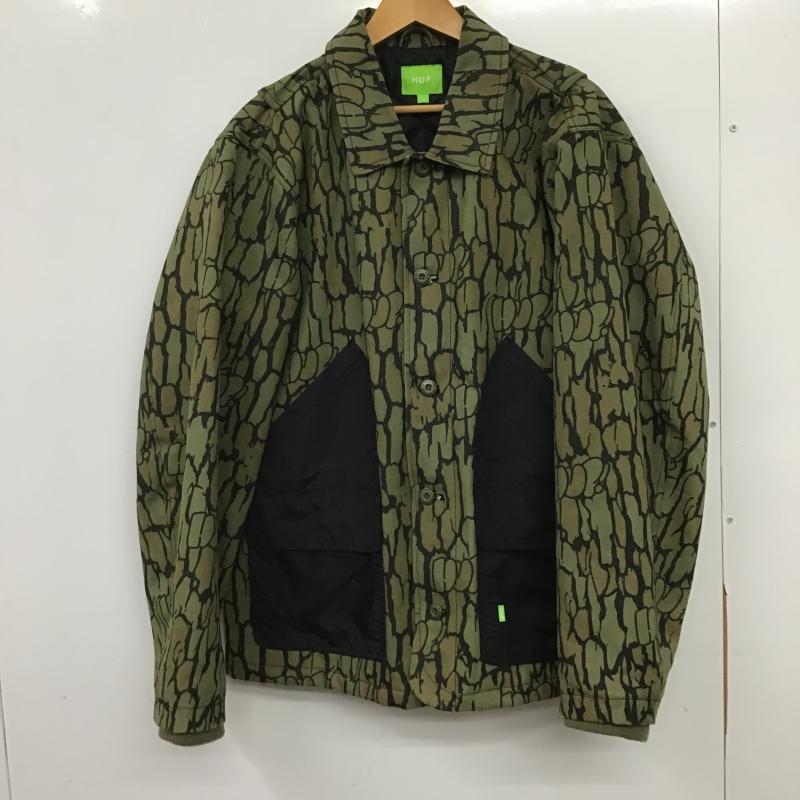 ハフ HUF ジャケット、上着 ジャンパー、ブルゾン カジュアルジャケット アウター カラージャケット L プリント カーキ / カーキ / khaki メンズ USED 古着 中古 10160349