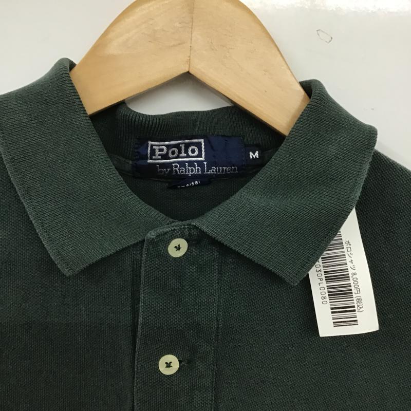 ポロバイラルフローレン Polo by RALPH LAUREN ポロシャツ 半袖 半袖ポロシャツ カラーシャツ 半袖カットソー M ロゴ、文字 緑 / グリーン / green メンズ USED 古着 中古 10160353