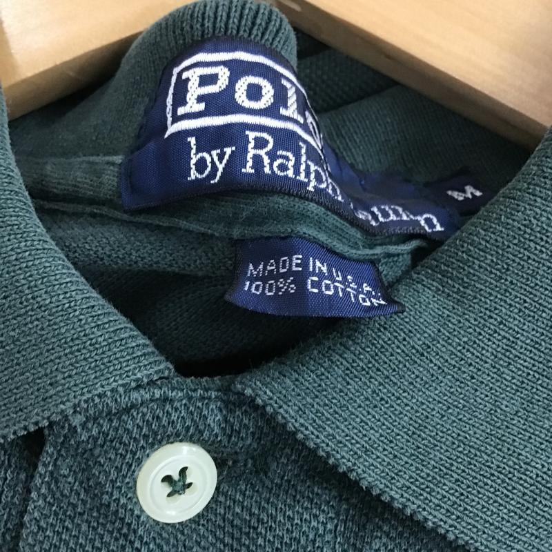 ポロバイラルフローレン Polo by RALPH LAUREN ポロシャツ 半袖 半袖ポロシャツ カラーシャツ 半袖カットソー M ロゴ、文字 緑 / グリーン / green メンズ USED 古着 中古 10160353