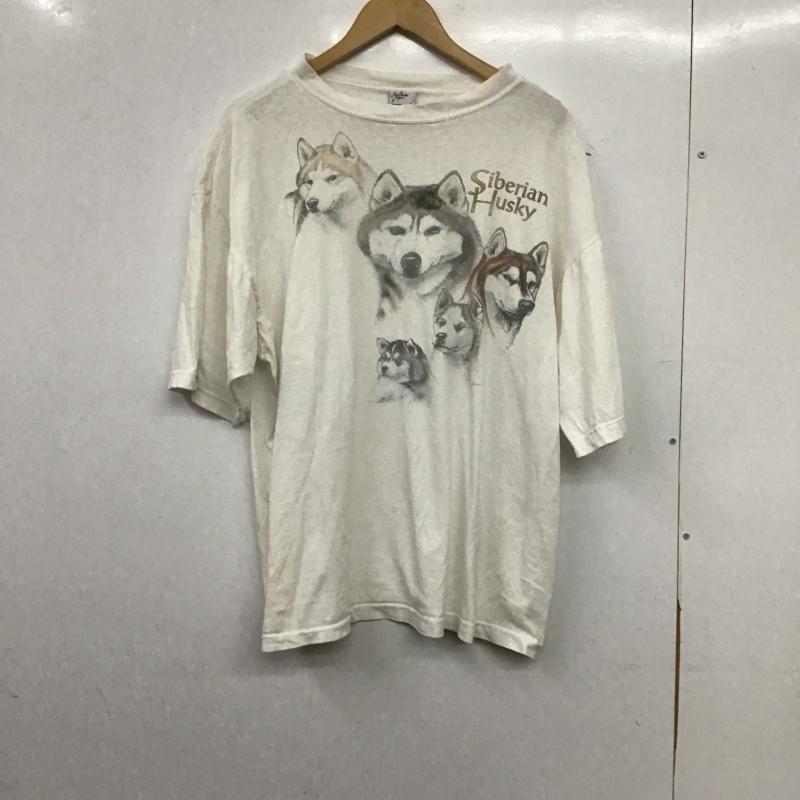 古着 USED Tシャツ 半袖 半袖カットソー プリントTシャツ クルーネックカットソー L プリント アイボリー / アイボリー / メンズ USED 古着 中古 10160356