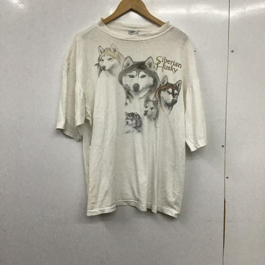 古着 USED Tシャツ 半袖 半袖カットソー プリントTシャツ クルーネックカットソー L プリント アイボリー / アイボリー / メンズ USED 古着 中古 10160356