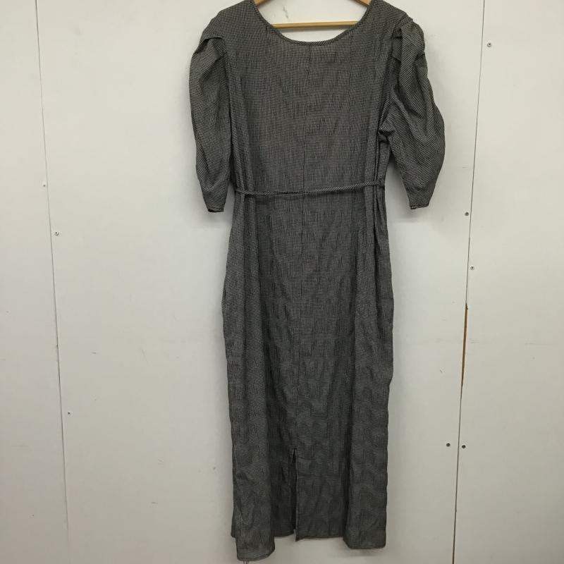 カスタネ Kastane ワンピース ロングスカート KAZ10A2109A0008 シアーサッカーギャザーワンピース 0 チェック 黒 / ブラック / black レディース USED 古着 中古 10160359