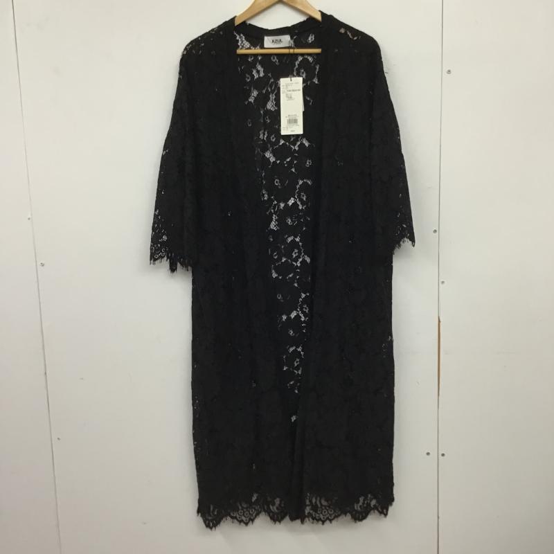 アズールバイマウジー AZUL BY MOUSSY カーディガン 長袖 250ESC80-569E SCALLOP LACE LONG GOWN FREE 無地 黒 / ブラック / black レディース USED 古着 中古 10160368