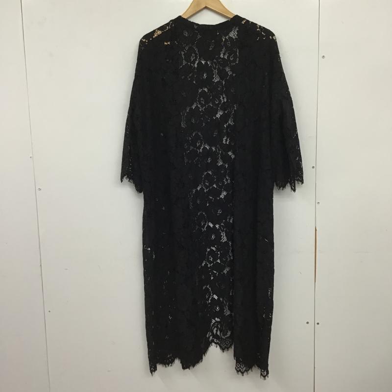 アズールバイマウジー AZUL BY MOUSSY カーディガン 長袖 250ESC80-569E SCALLOP LACE LONG GOWN FREE 無地 黒 / ブラック / black レディース USED 古着 中古 10160368