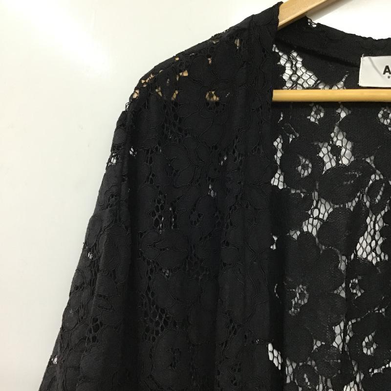 アズールバイマウジー AZUL BY MOUSSY カーディガン 長袖 250ESC80-569E SCALLOP LACE LONG GOWN FREE 無地 黒 / ブラック / black レディース USED 古着 中古 10160368