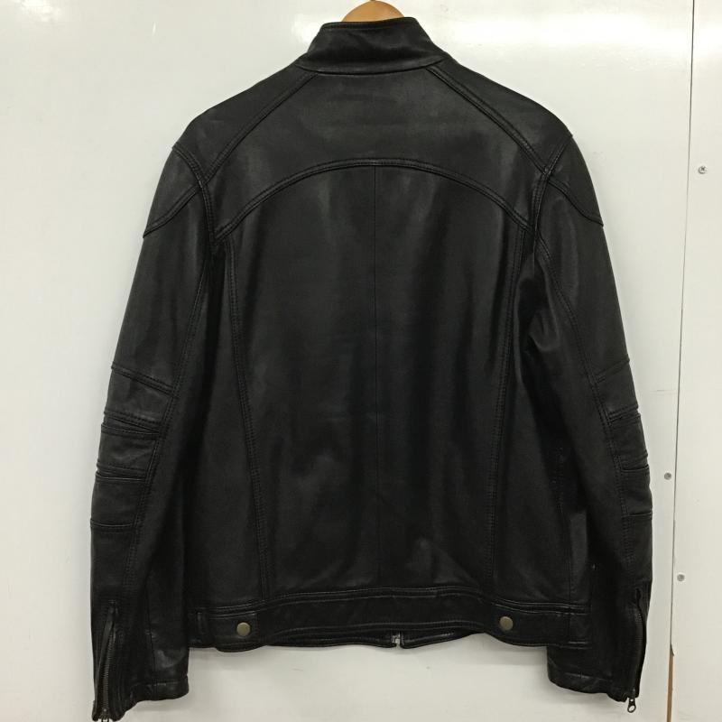 古着 USED ジャケット、上着 ジャンパー、ブルゾン ジップアップジャケット アウター ラムレザー 46 無地 黒 / ブラック / black メンズ USED 古着 中古 10160373