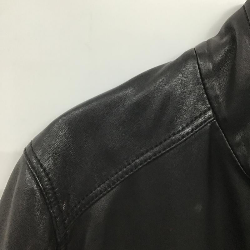 古着 USED ジャケット、上着 ジャンパー、ブルゾン ジップアップジャケット アウター ラムレザー 46 無地 黒 / ブラック / black メンズ USED 古着 中古 10160373