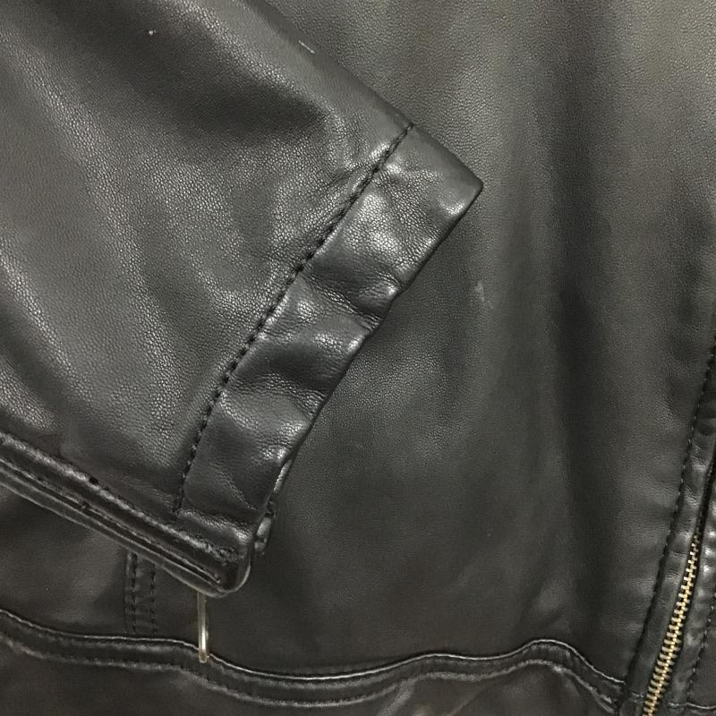 古着 USED ジャケット、上着 ジャンパー、ブルゾン ジップアップジャケット アウター ラムレザー 46 無地 黒 / ブラック / black メンズ USED 古着 中古 10160373