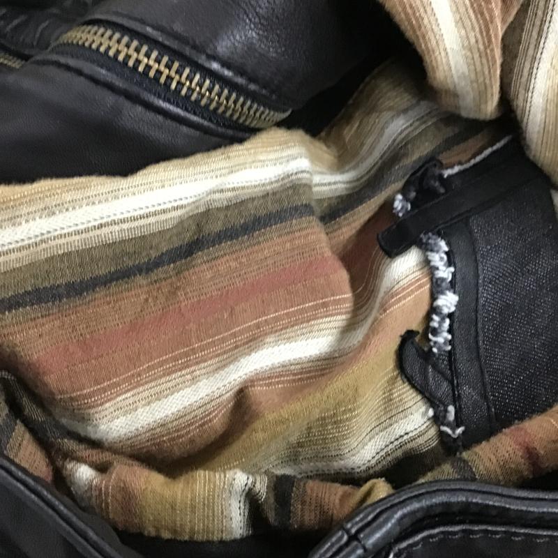 古着 USED ジャケット、上着 ジャンパー、ブルゾン ジップアップジャケット アウター ラムレザー 46 無地 黒 / ブラック / black メンズ USED 古着 中古 10160373