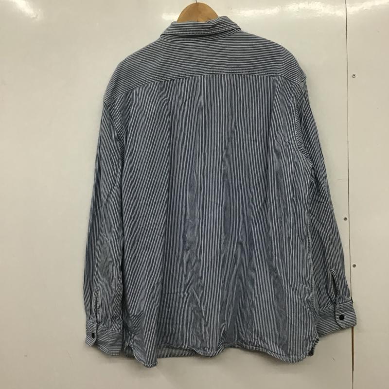 リーバイス Levi s シャツ、ブラウス 長袖 長袖シャツ ストライプシャツ カラーシャツ XL ストライプ 白 / ホワイト / white X インディゴ / インディゴ / Indigo メンズ USED 古着 中古 10160377