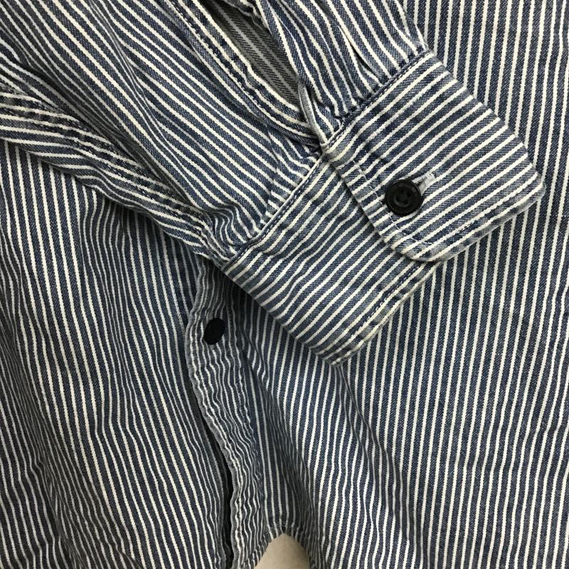 リーバイス Levi s シャツ、ブラウス 長袖 長袖シャツ ストライプシャツ カラーシャツ XL ストライプ 白 / ホワイト / white X インディゴ / インディゴ / Indigo メンズ USED 古着 中古 10160377