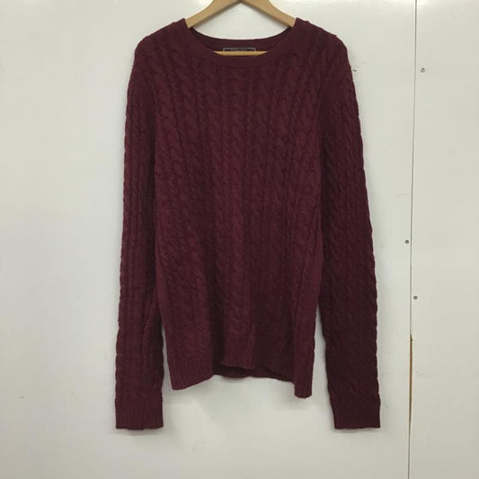 ザラメン ZARA MAN ニット、セーター 長袖 長袖ニットカットソー クルーネック セーター XL 総柄 えんじ / ワインレッド / dark red メンズ USED 古着 中古 10160379