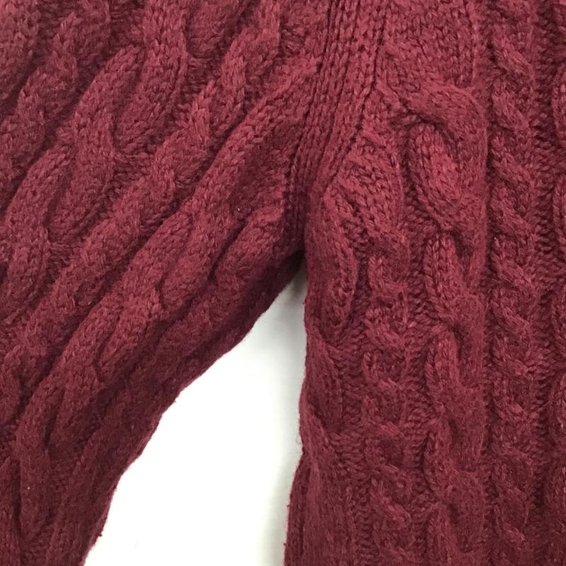 ザラメン ZARA MAN ニット、セーター 長袖 長袖ニットカットソー クルーネック セーター XL 総柄 えんじ / ワインレッド / dark red メンズ USED 古着 中古 10160379