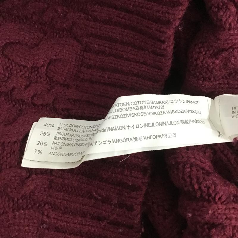 ザラメン ZARA MAN ニット、セーター 長袖 長袖ニットカットソー クルーネック セーター XL 総柄 えんじ / ワインレッド / dark red メンズ USED 古着 中古 10160379