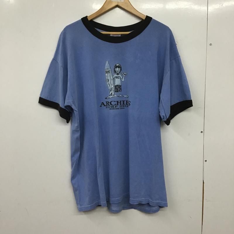 ギルダン GILDAN Tシャツ 半袖 半袖カットソー プリントTシャツ クルーネックカットソー XL プリント 水色 / ライトブルー / メンズ USED 古着 中古 10160383