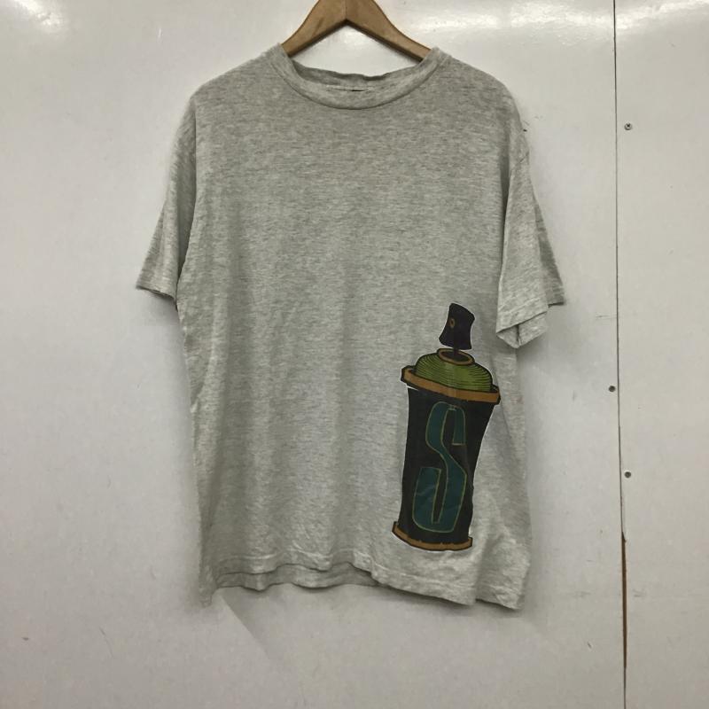 ステューシー STUSSY Tシャツ 半袖 半袖カットソー プリントTシャツ クルーネックカットソー L プリント 灰 / グレー / gray メンズ USED 古着 中古 10160388