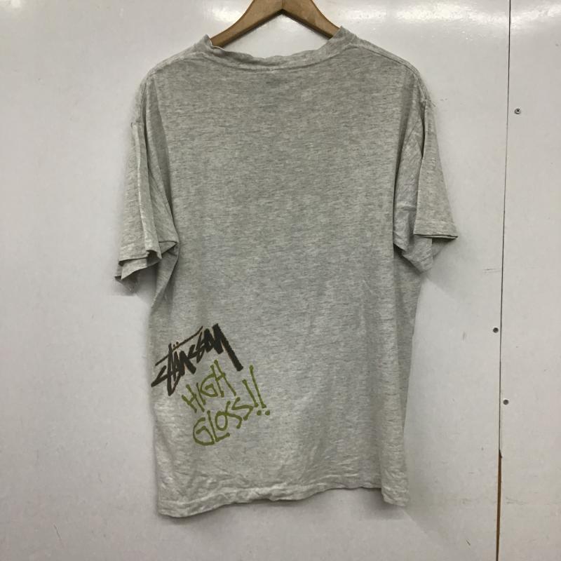 ステューシー STUSSY Tシャツ 半袖 半袖カットソー プリントTシャツ クルーネックカットソー L プリント 灰 / グレー / gray メンズ USED 古着 中古 10160388