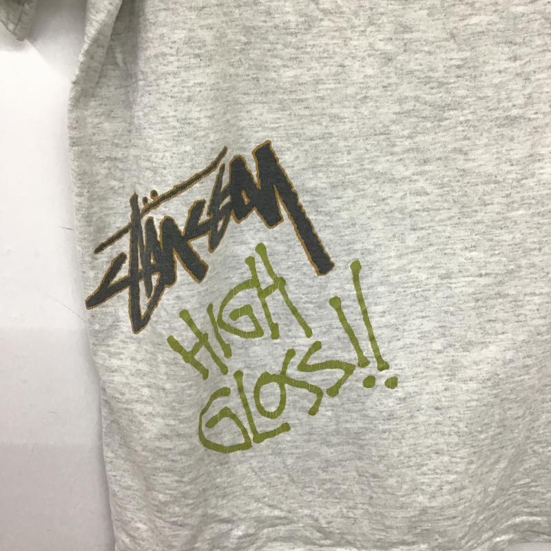 ステューシー STUSSY Tシャツ 半袖 半袖カットソー プリントTシャツ クルーネックカットソー L プリント 灰 / グレー / gray メンズ USED 古着 中古 10160388