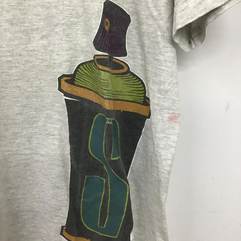 ステューシー STUSSY Tシャツ 半袖 半袖カットソー プリントTシャツ クルーネックカットソー L プリント 灰 / グレー / gray メンズ USED 古着 中古 10160388