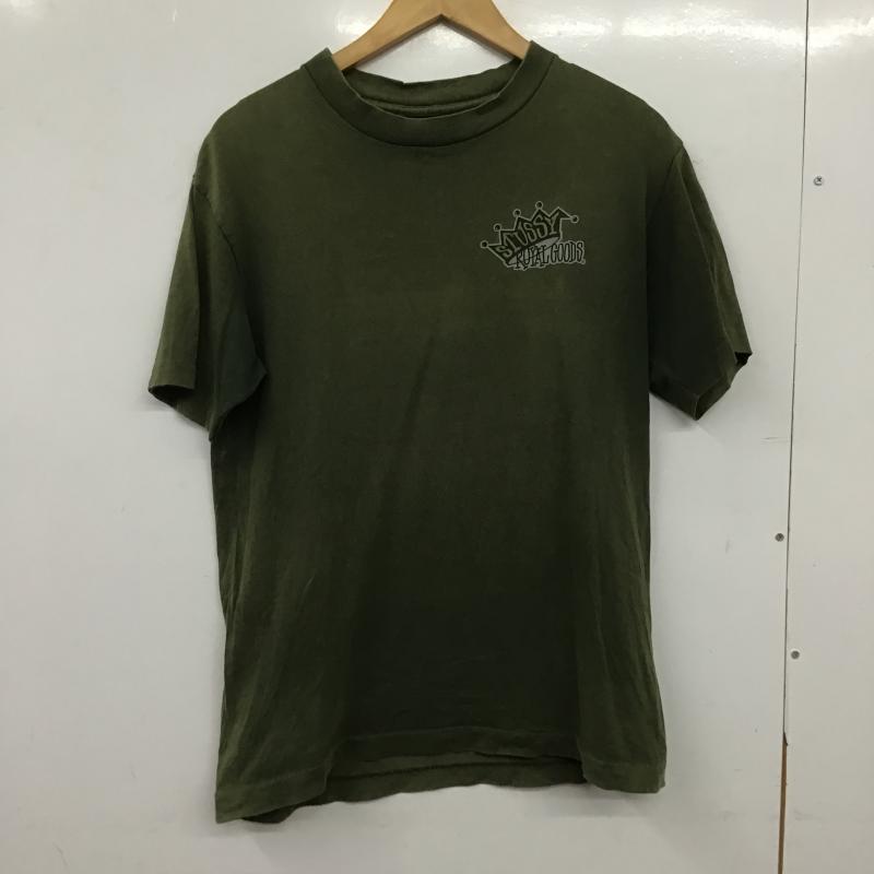 ステューシー STUSSY Tシャツ 半袖 半袖カットソー プリントTシャツ クルーネックカットソー M プリント カーキ / カーキ / khaki メンズ USED 古着 中古 10160389