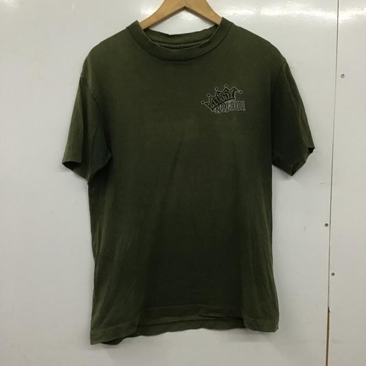 ステューシー STUSSY Tシャツ 半袖 半袖カットソー プリントTシャツ クルーネックカットソー M プリント カーキ / カーキ / khaki メンズ USED 古着 中古 10160389