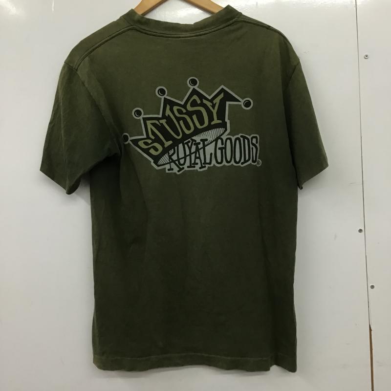 ステューシー STUSSY Tシャツ 半袖 半袖カットソー プリントTシャツ クルーネックカットソー M プリント カーキ / カーキ / khaki メンズ USED 古着 中古 10160389