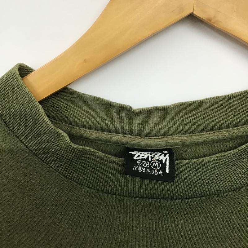 ステューシー STUSSY Tシャツ 半袖 半袖カットソー プリントTシャツ クルーネックカットソー M プリント カーキ / カーキ / khaki メンズ USED 古着 中古 10160389