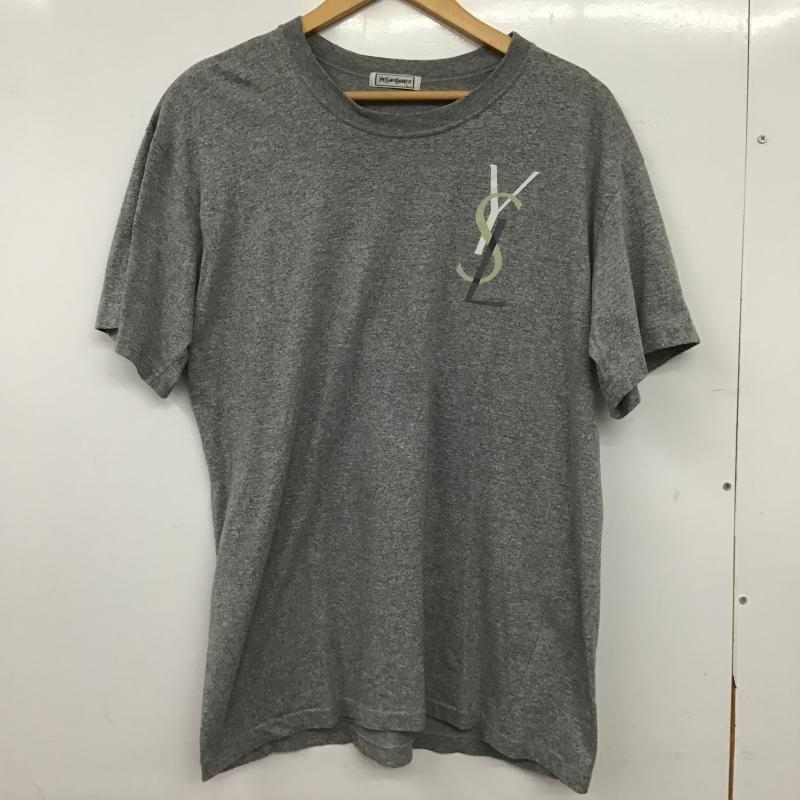 イヴサンローラン Yves Saint Laurent Tシャツ 半袖 半袖カットソー プリントTシャツ クルーネックカットソー ロゴ、文字 灰 / グレー / gray メンズ USED 古着 中古 10160395