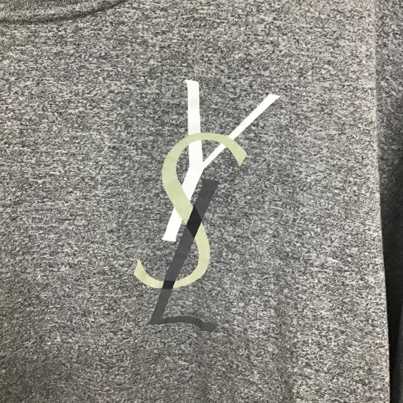 イヴサンローラン Yves Saint Laurent Tシャツ 半袖 半袖カットソー プリントTシャツ クルーネックカットソー ロゴ、文字 灰 / グレー / gray メンズ USED 古着 中古 10160395