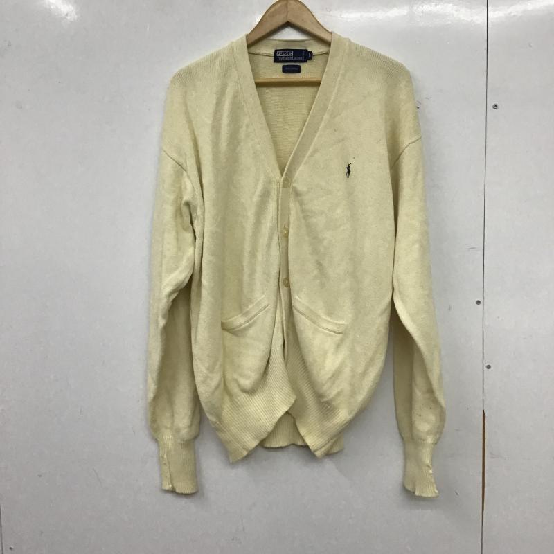 ポロバイラルフローレン Polo by RALPH LAUREN カーディガン 長袖 長袖カーディガン 前ボタン ニットカーディガン L ロゴ、文字 アイボリー / アイボリー / メンズ USED 古着 中古 10160396