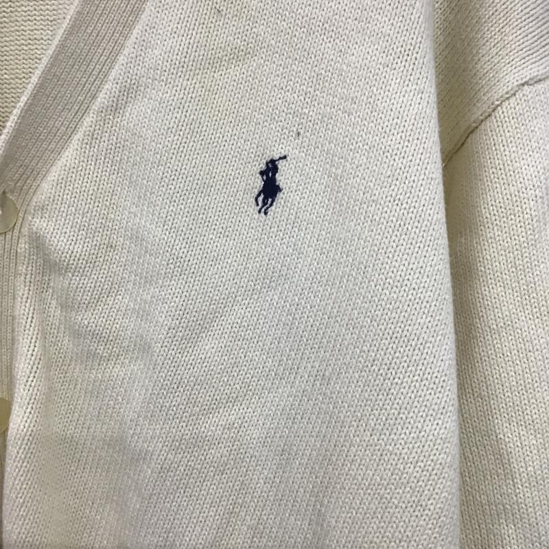 ポロバイラルフローレン Polo by RALPH LAUREN カーディガン 長袖 長袖カーディガン 前ボタン ニットカーディガン L ロゴ、文字 アイボリー / アイボリー / メンズ USED 古着 中古 10160396