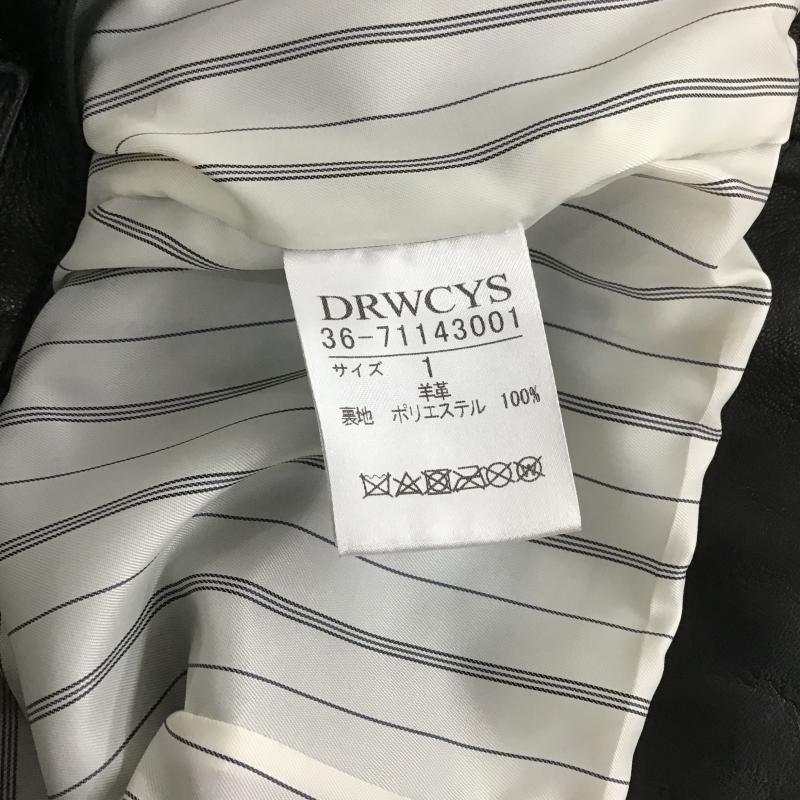 ドロシーズ DRWCYS ジャケット、上着 ジャンパー、ブルゾン ジップアップジャケット レザーライダース ラムレザー 1 無地 黒 / ブラック / black メンズ USED 古着 中古 10160397