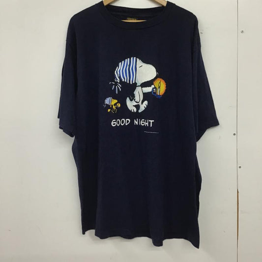 古着 USED Tシャツ 半袖 半袖カットソー プリントTシャツ クルーネックカットソー XXL プリント 紺 / ネイビー / navy メンズ USED 古着 中古 10160399