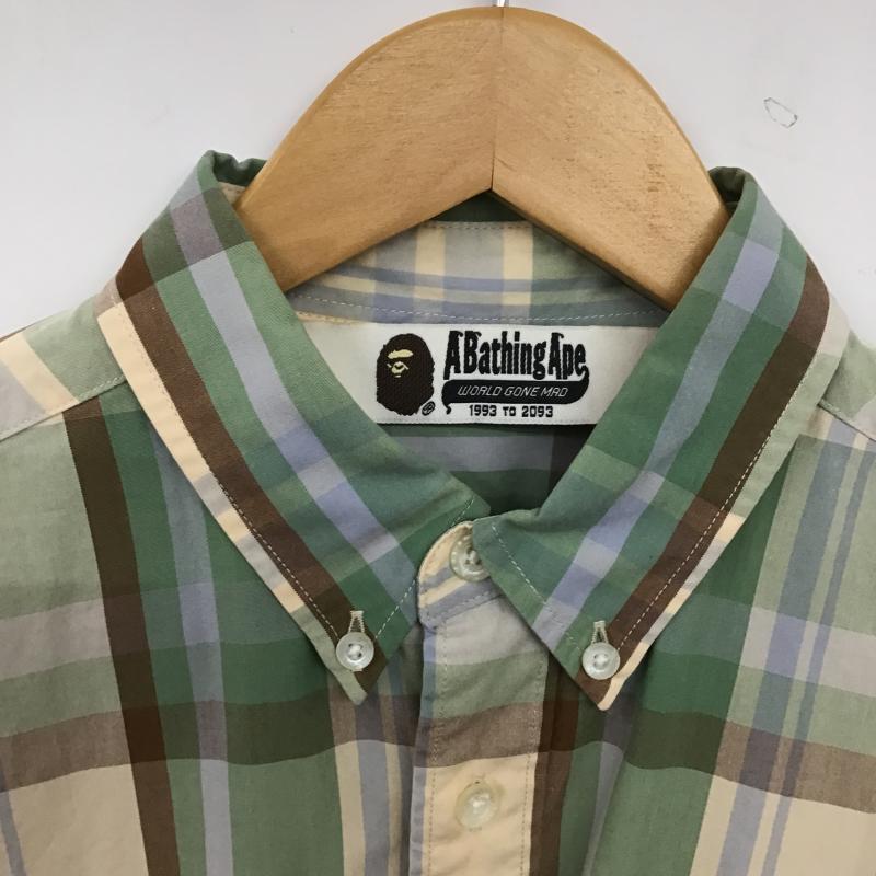 アベイシングエイプ A BATHING APE シャツ、ブラウス 半袖 半袖シャツ チェックシャツ カラーシャツ M チェック マルチカラー / マルチカラー / multicolor メンズ USED 古着 中古 10160403