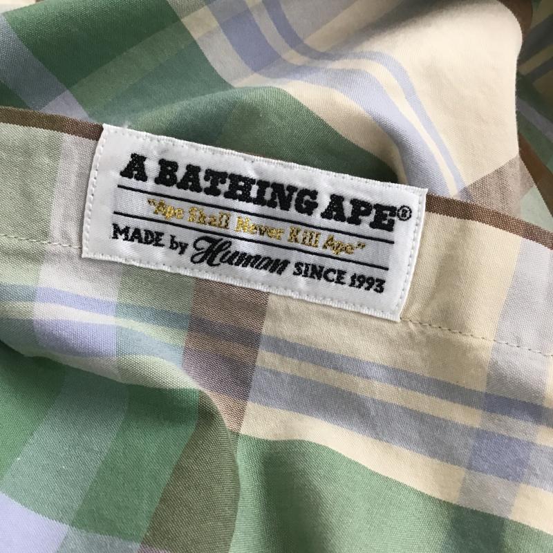 アベイシングエイプ A BATHING APE シャツ、ブラウス 半袖 半袖シャツ チェックシャツ カラーシャツ M チェック マルチカラー / マルチカラー / multicolor メンズ USED 古着 中古 10160403