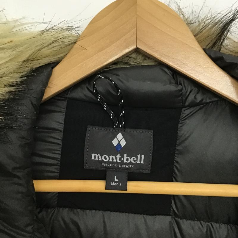 モンベル mont-bell ジャケット、上着 ダウンジャケット 1101545 ローガンダウンパーカ アウター L ロゴ、文字 黒 / ブラック / black メンズ USED 古着 中古 10160405